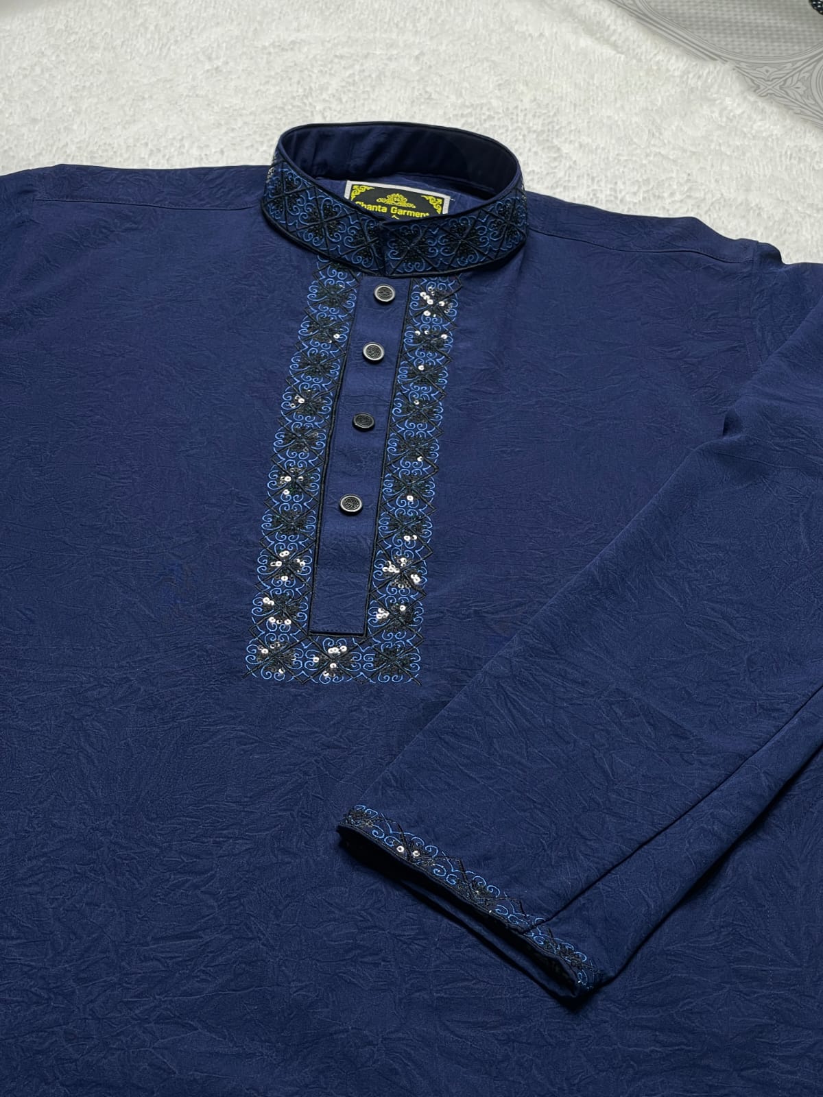 122 ( Code: 122 ) চায়না মাইক্রো স্টিচ কটন পাঞ্জাবি - Image 1