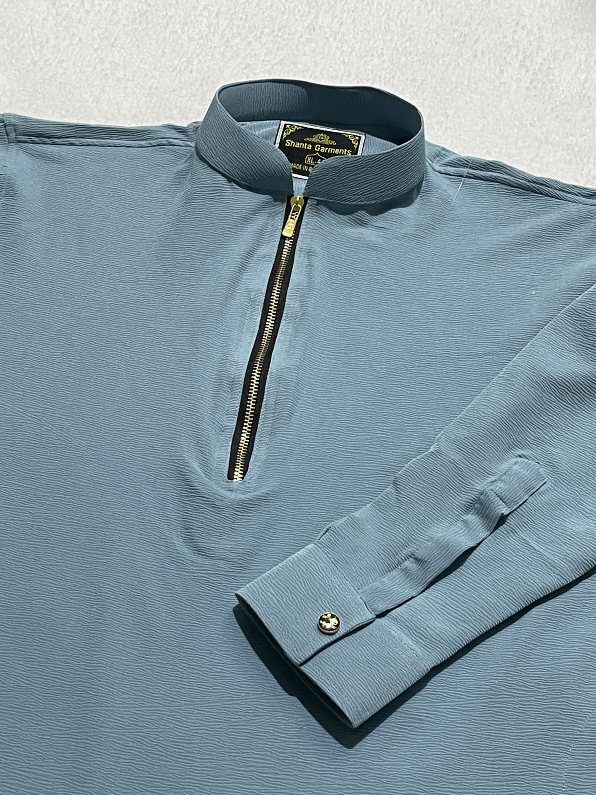 Code-1 ( Code: 1 ) - অরিজিনাল চায়না জাফরান স্টিচ কটন প্রিমিয়াম পাঞ্জাবি - উইন্টার স্পেশাল কালেকশন - Image 1