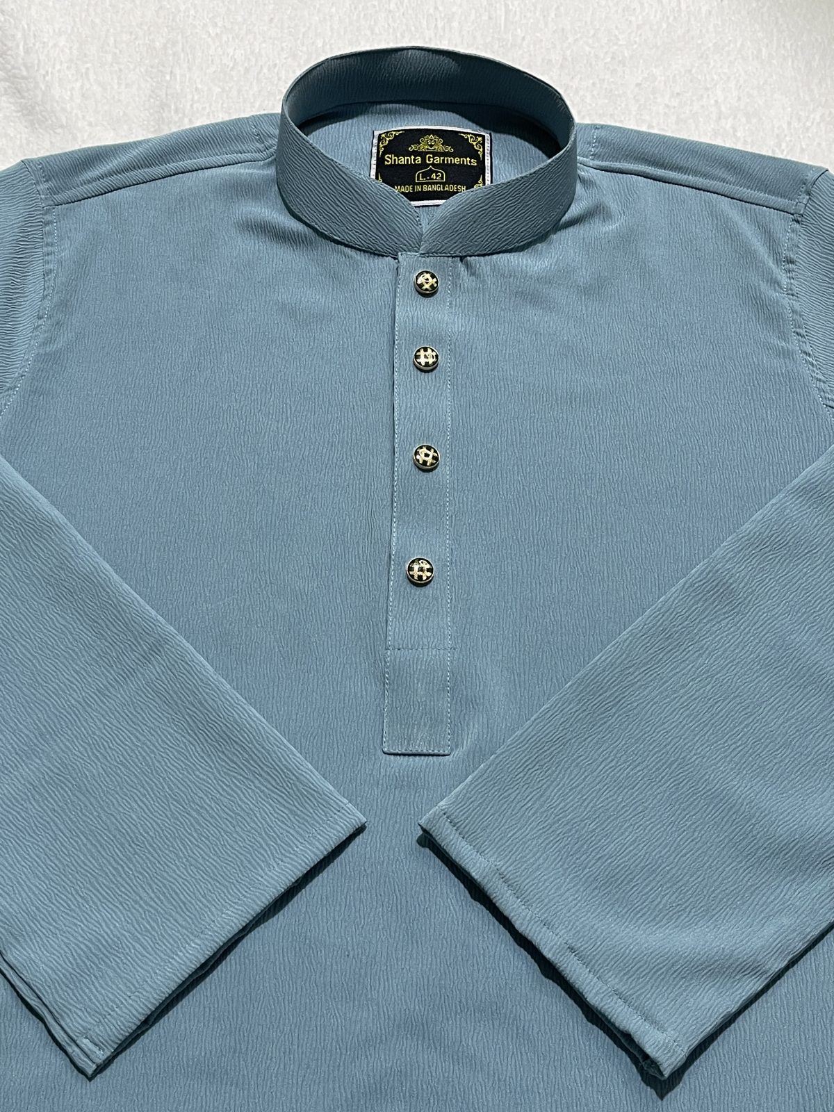 IMG_9872 ( Code: 162 ) - অরিজিনাল চায়না জাফরান স্টিচ কটন প্রিমিয়াম পাঞ্জাবি - উইন্টার স্পেশাল কালেকশন - Image 1