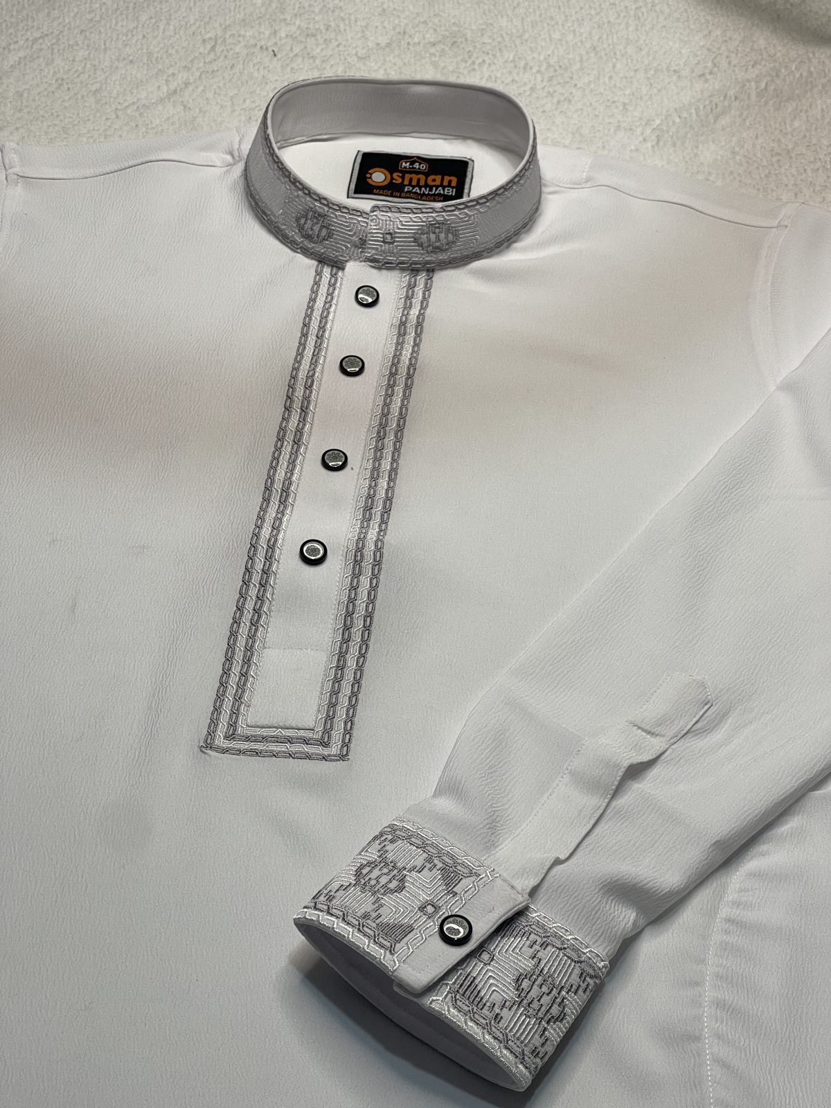 চায়না জাফরান স্টিচ কটন পাঞ্জাবি ( Code: 172 ) - Image 1