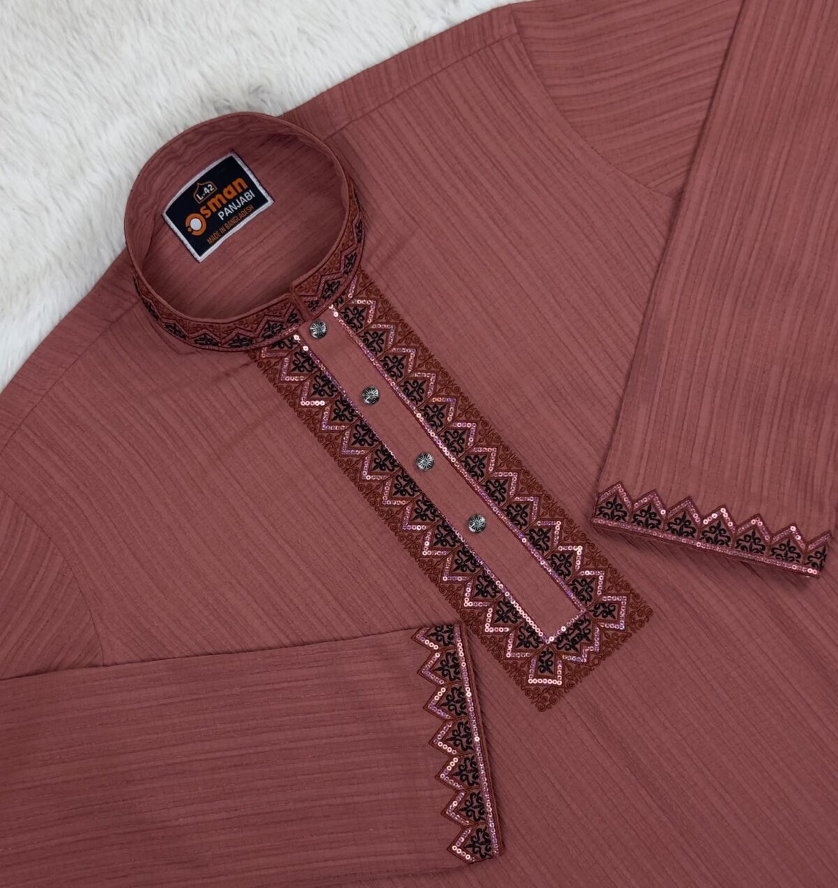 China Popon Sequence Embroidery Panjabi [Code-161] - Image 1